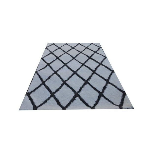 7 ft. 9 in. x 9 ft. 9 in. Moro Rug, White & Grey