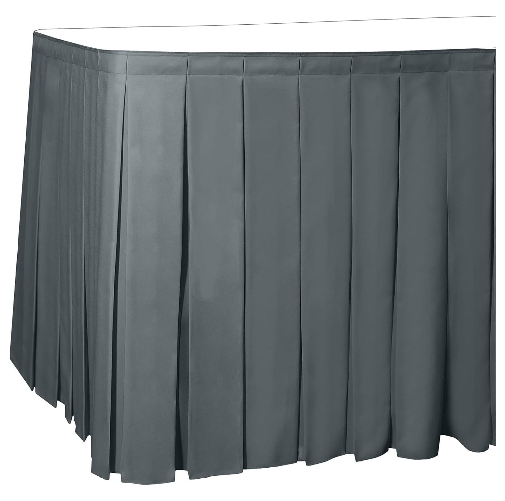 7 ft. Box Pleat Polyester Table Skirt Charcoal Grey - Walmart.com