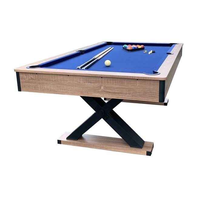 Excalibur 7' Driftwood and Blue MDF Pool Table
