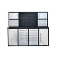thumbnail image 1 of 7 ft Heavy Duty Workbench Garage Workbench Cabinet,18 Drawers ,4 Cabinets , Pegboard),Silver, 1 of 8