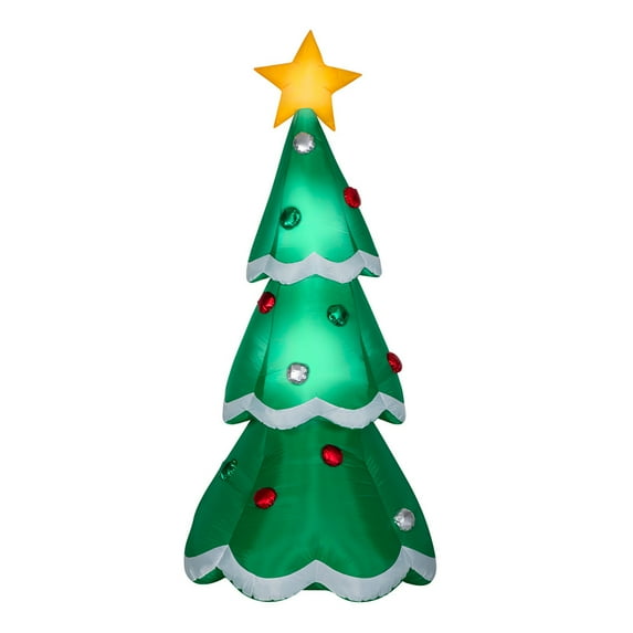 National Tree 7' Pre-Lit Slim Pine Inflatable Artificial Christmas Tree – Warm Clear LED Lights