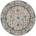 thumbnail image 1 of 7 ft. Orange & Ivory Round Floral Power Loom Round Area Rug, 1 of 1