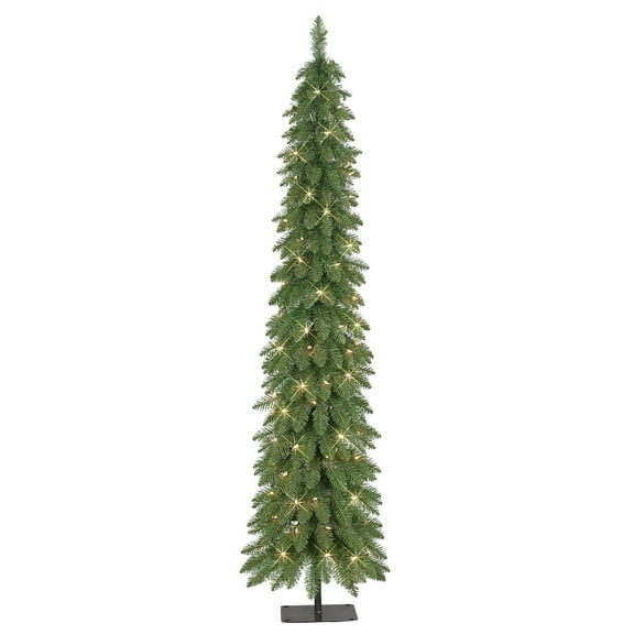 7 ft Pre-Lit Alpine Artificial Pencil Tree