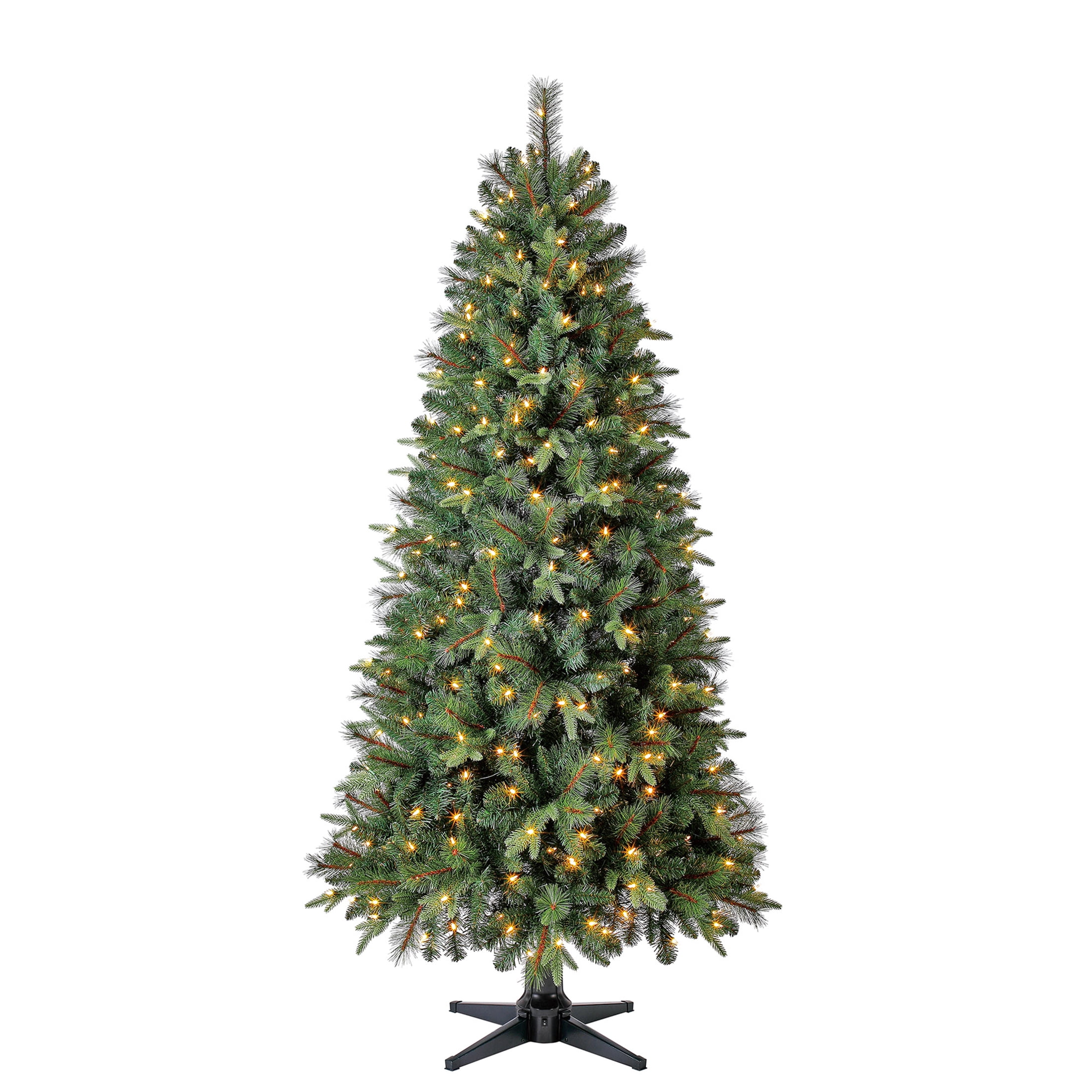 7 ft Pre-Lit Brookfield Fir Artificial Christmas Tree, Clear LED Lights ...