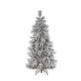 thumbnail image 1 of 7 ft. Pre Lit Cool White LED Lightly Flocked Snowbell Pine, 1 of 4
