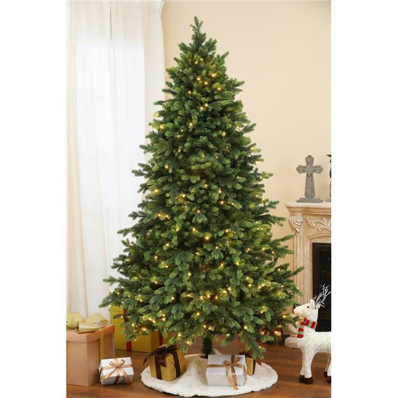 7 ft. PreLit PE & PVC Artificial Green Christmas Tree