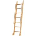 7 ft Rolling Library Ladder, Sturdy Wood Step and Buildin Handrail
