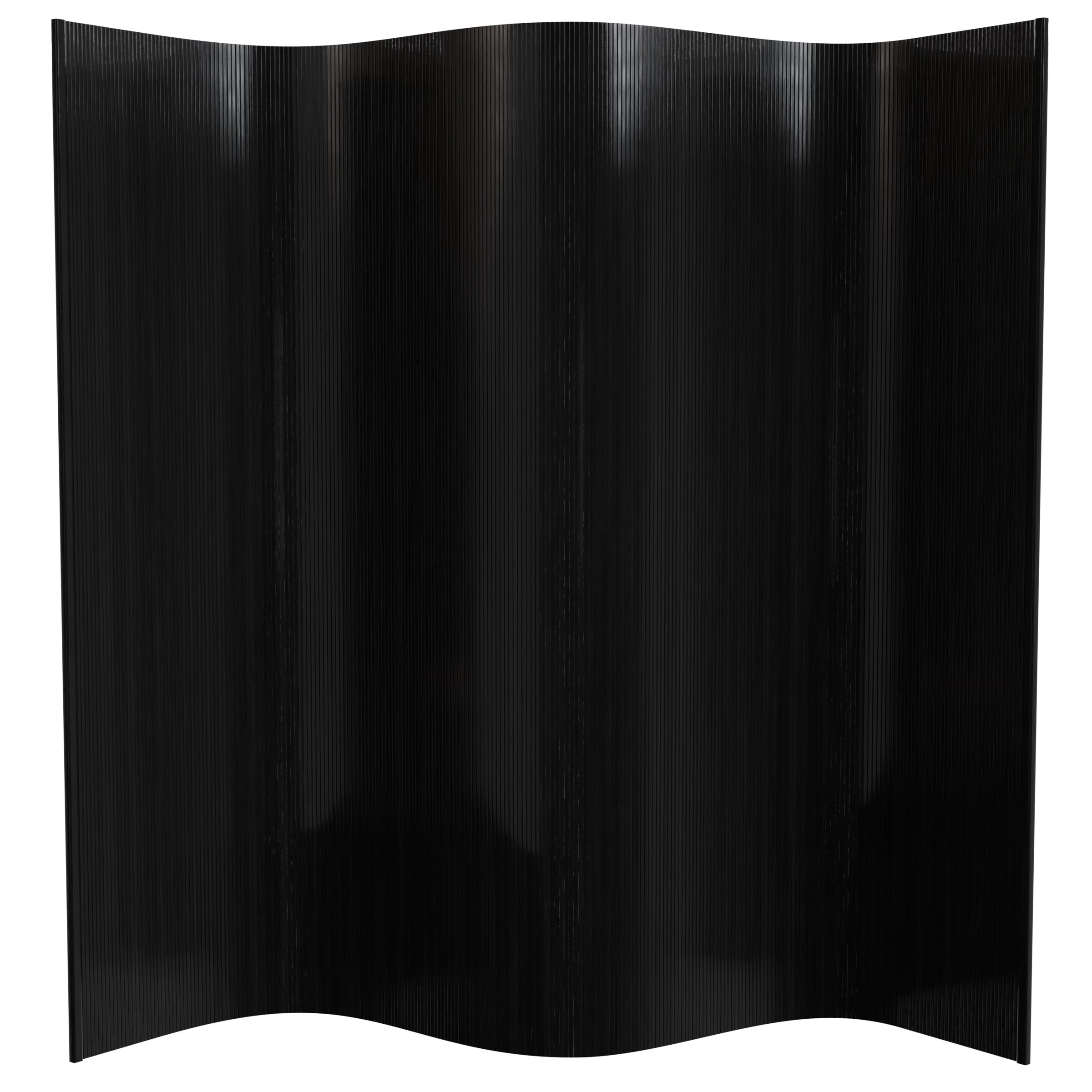 7 ft. Tall Bamboo Wave Screen - Black