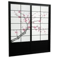 thumbnail image 1 of Red Lantern 7 ft. Tall Cherry Blossom Shoji Sliding Door Kit - Black, 1 of 7