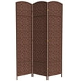 thumbnail image 1 of 7 ft. Tall Rattan Fiber Diamond Weave Privacy Screen Room Divider - Dark Red - 3 Panels, 1 of 6