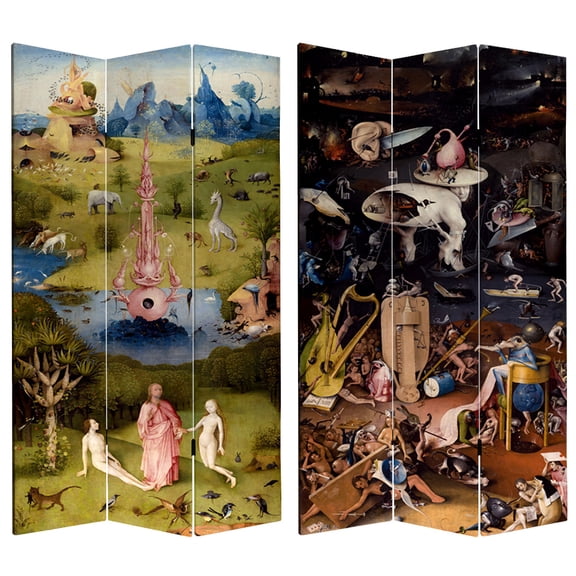 7 ft. Tall Garden of Delights Canvas Print Room Divider Folding Screen