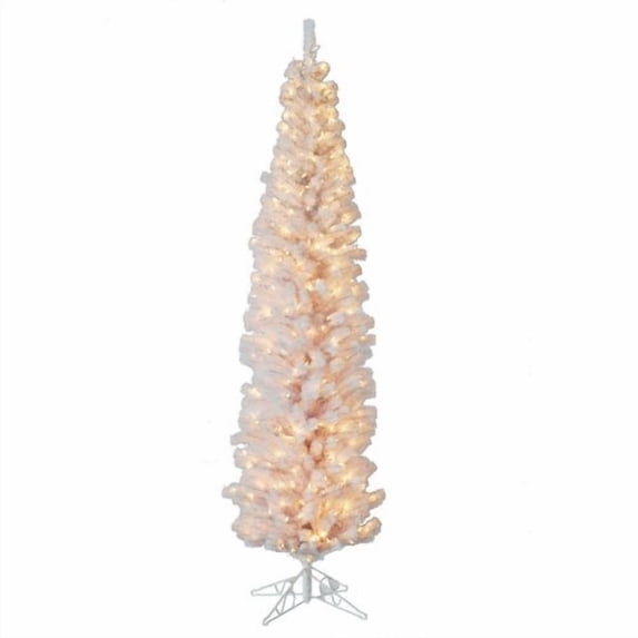 7 ft. White Winchester Pencil Pre-Lit Christmas Tree