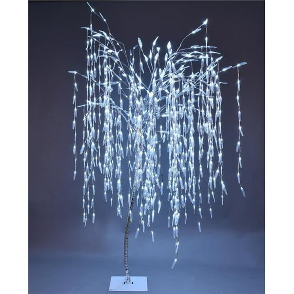 7 ft. Willow Tree with Pure White LED, Silver
