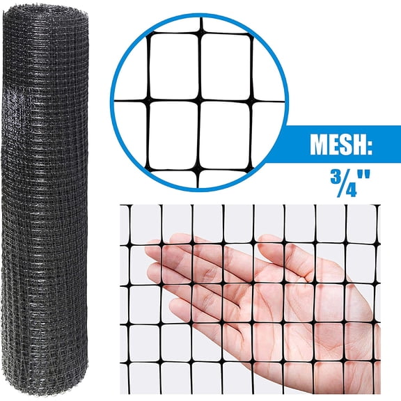 7 ft. x 100 ft. Garden Plant Protective Netting Heavy Duty Black Mesh for Birds Deer Protection
