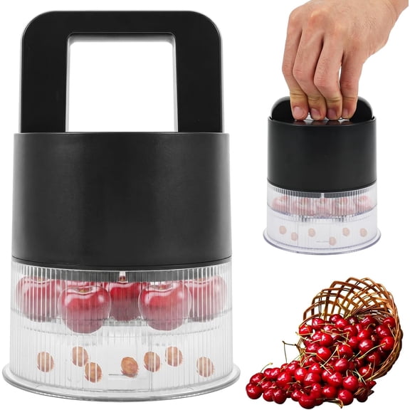 7-hole cherry pitter, suitable for extra-large cherries and olives; features a multi-hole design and a transparent collection container for mess-free operationdishwasher safean essential kitchen to