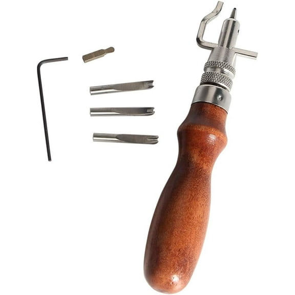 7 in 1 Adjustable Pro Stitching Groover and Creasing Edge Beveler Leathercraft Sets to Sew & Crease Leather