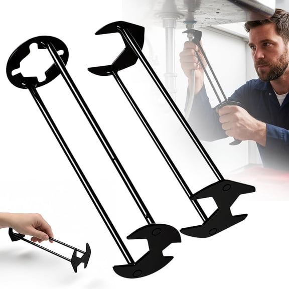 7-in-1 Alloy Steel Sink and Faucet Wrench for Tight Spaces, 2 Pack Plumbing Tool, Black