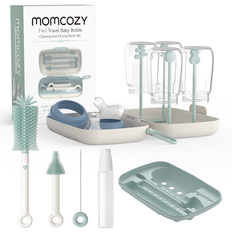 Momcozy Portable Bottle Brush Set, Baby Bottle Cleaner Kit with