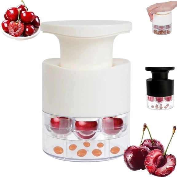 7-in-1 Cherry Pitter Tool, Press Type Multi Cherry Stone Remover with Collection Container, Detachable Easy Clean Fruit Pitter for Date Hawthorn Jujube