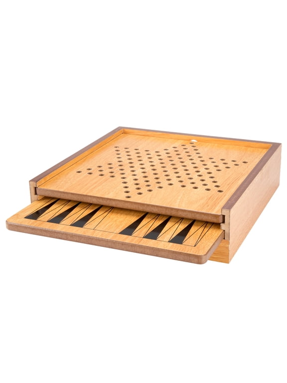 7-in-1 Combo Game - Chess, Ludo, Chinese Checkers, Checkers, Backgammon, Dominoes, Tic-Tac-Toe for Adults and Kids