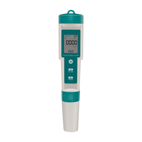 7-in-1 Digital pH Tester - High Precision, ATC Function - Measures pH, TDS, Salinity & Temperature - for Aquariums, Pools & Drinking Water