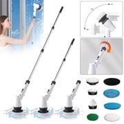 7-in-1 Electric Spin Scrubber, Cordless Power Scrubber Cordless Cleaning Brush with 8 Replacement Brush Head & 3 Extension Arm, Shower Cleaning Brush for Bathroom, Tile, Floor