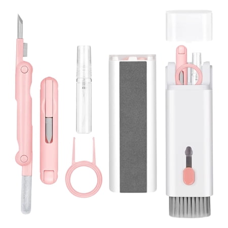 7-in-1 Electronic Cleaner Kit,Keyboard Cleaner,Laptop Cleaner Kit for Monitor, Cell Phone, Bluetooth,Headset, Laptop Camera Lens (Pink)