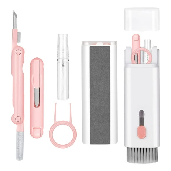 7-in-1 Electronic Cleaner Kit,Keyboard Cleaner,Laptop Cleaner Kit for Monitor, Cell Phone, Bluetooth,Headset, Laptop Camera Lens (Pink)