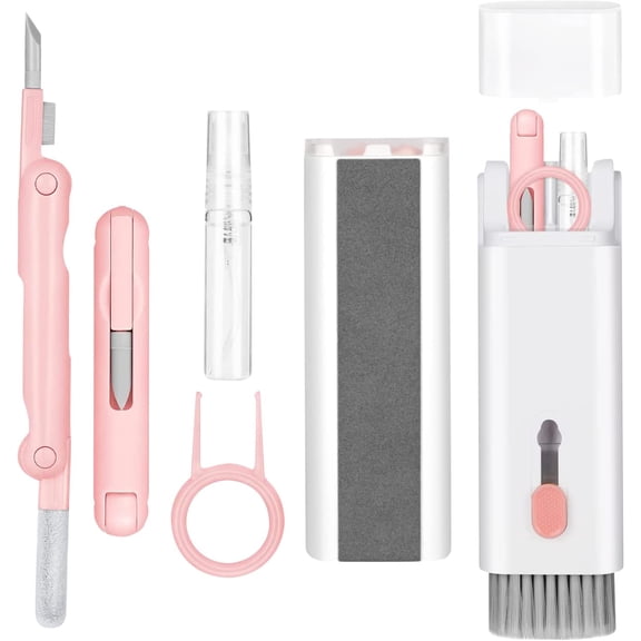 7-in-1 Electronic Cleaner Kit,Keyboard Cleaner,Laptop Cleaner Kit for Monitor, Cell Phone, Headset, Lego, Laptop Camera Lens (Pink)