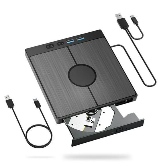 7-in-1 External Blu-ray Drive Portable Optical Drive Player Burner with USB Type-C SD TF Card Slots ,Wide Compatibility