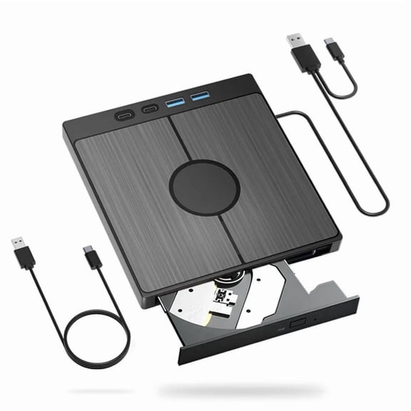 7-in-1 External Blu-ray Drive Portable Optical Drive Player Burner with USB Type-C SD TF Card Slots