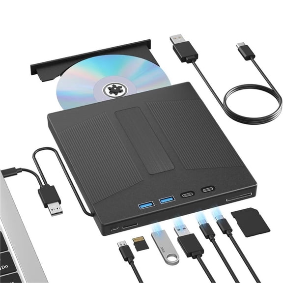 7 in 1 External Bluray Drive Support 100G Disc USB 3.0 Blu Ray/DVD Burner CD DVD Reading and Writing for Windows MacOS Linux