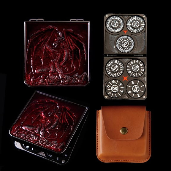 7-in-1 Foldable Dragon Spinner DND Metal Dice Set – Pocket-Sized & Durable with Full D4-D20 Range – Excellent Gift for Christmas and New Year & TTRPG Lovers