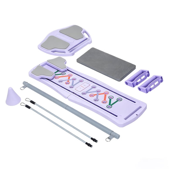 7-in-1 Foldable Pilates Board, Home Workout Equipment with Resistance Bands & Balance Pads, Core Strength Trainer for Abs Legs Arms, for Home Workout, Pilates bed