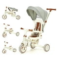 thumbnail image 1 of 7-in-1 Foldable Tricycles for 1-3 Year Olds, Toddler Bike, Birthday Gift and Toy for Boys and Girls, Toddler Tricycle with Parent Push Handle, Trike with Backrest and Safety Belt, 1 of 7