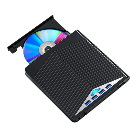 7 in 1 Function Portable External Disc Reader Drive USB3.0 Type C for Laptop Desktop PC Wide Compatibility Disk Writer