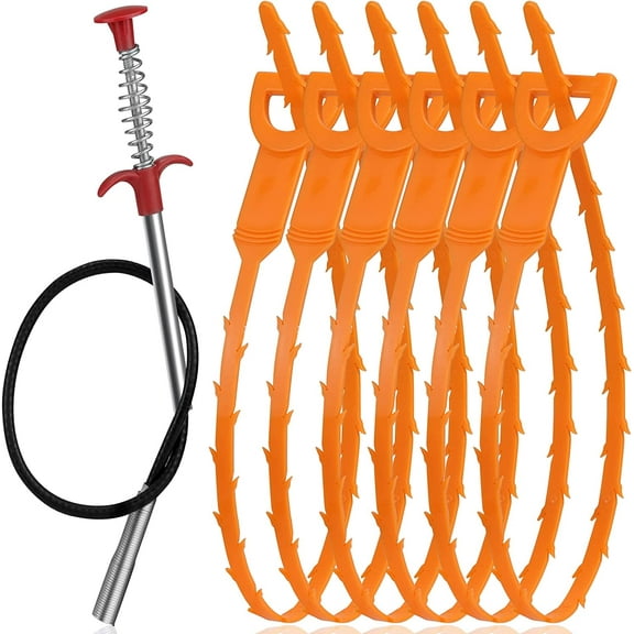 7 in 1 Hair Drain Clog Remover Tool, Easy Clean for Bathroom Tub, Toilet, Sewer, Kitchen Sink