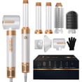 thumbnail image 1 of 7-in-1 Hair Dryer Brush Set with Diffuser & Concentrator - Professional Ionic Hot Air Styler with Auto-Wrap Curler for Straight, Wavy & Curly Hair, Includes Storage Case, 1 of 9
