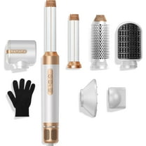 7-in-1 Hair Styler & Dryer Brush Kit with Diffuser - Complete Ionic Hot Air System with Auto-Wrap Curlers for Straight, Wavy & Curly Hair, Includes Storage Case
