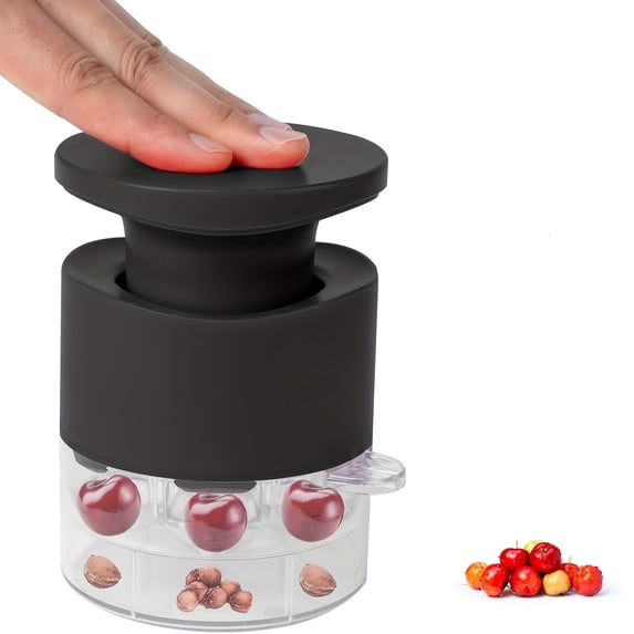 7-in-1 -Hole Cherry Pitter Tool with Push-Button Mechanism for Efficient Fruit Coring in Kitchen