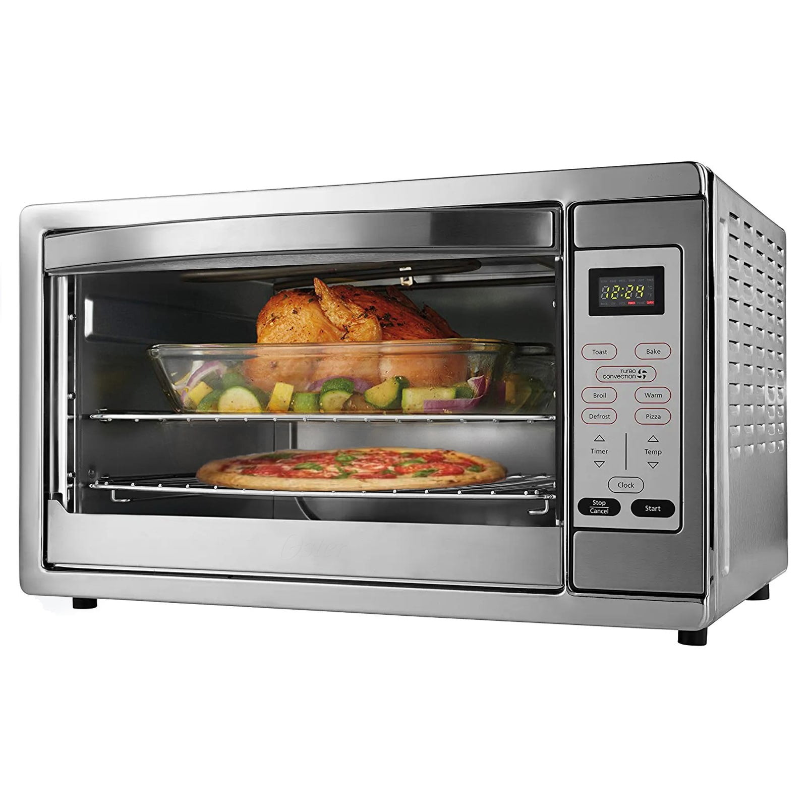 Home Kitchen 19QT Countertop Convection Toaster Oven Air Fryer Combo, Cream  White 
