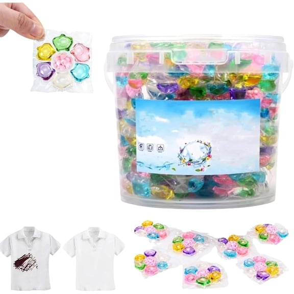 7-in-1 Laundry Detergent Capsules Deep Cleaning Stain Remover Pods for All Fabrics & Colors, Easy Dissolve with Long-Lasting Fresh Scent for Home Use(RL 100 PCS)