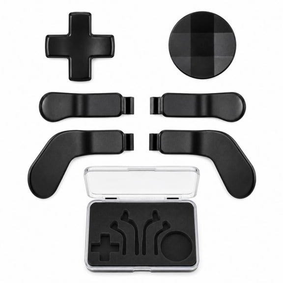 QXWPBV Magnetic Metal D-Pad and Back Paddle Kit for Xbox Elite Series 1, Series 2 and Series 2 Core Controllers, Black, 7 Piece