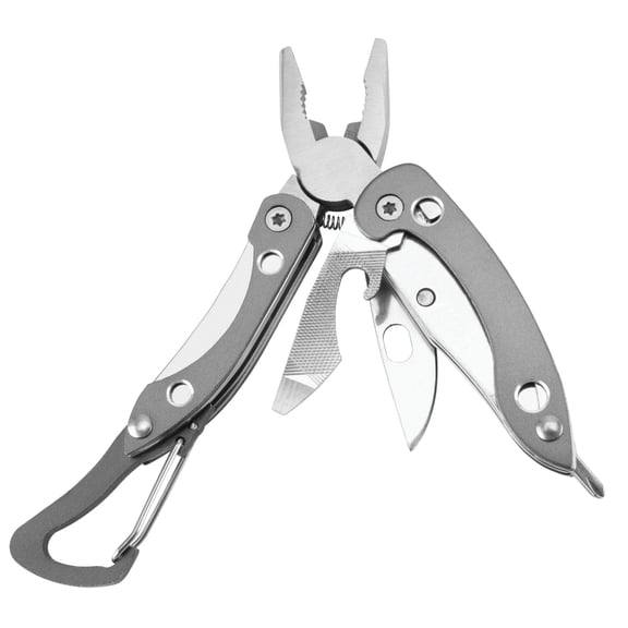 Performance Tool W9377 7-in-1 Foldable Multi-Tool with Pliers, Knife, and Screwdrivers, Easy Access Clip, 4.5-Inch Open Length, 3.3-Inch Closed Length
