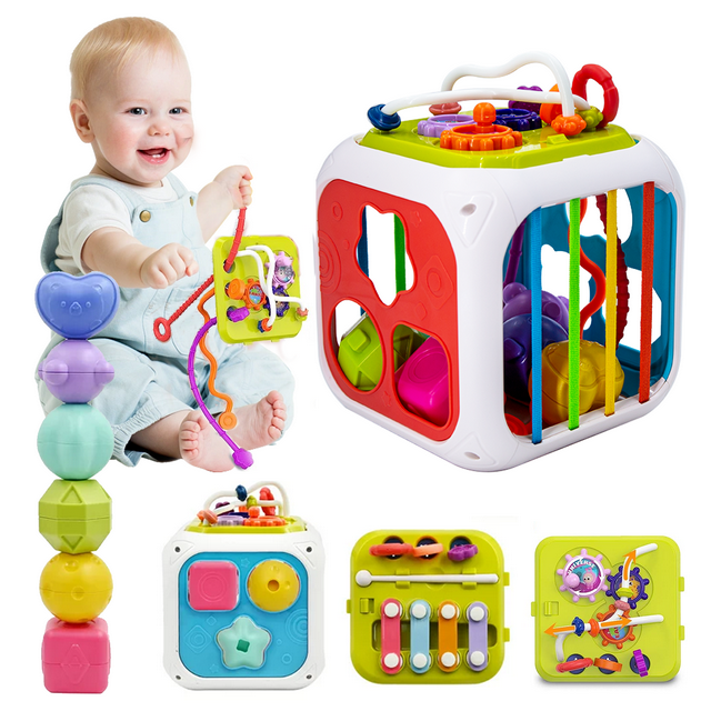 7 in 1 Montessori Toys - Learning Activity Cube for Toddlers - Learning ...