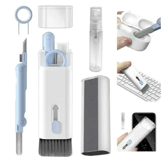 7-in-1 Multi-Device Cleaning Kit Versatile Dust Brush for Keyboards, Screens & Earphones for Computers, Tablets & Bluetooth Devices TIKA