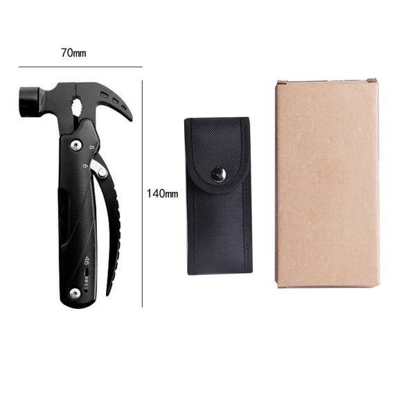 7-in-1 Multi-Tool Hammer, 140mm Portable Survival Tool with Sheath