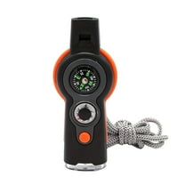 7-in-1 Multifunctional Outdoor Gear with Whistle, Includes Compass/Magnifier/LED Light, Durable & Compact, Ideal for Camping, Hiking & Emergencies