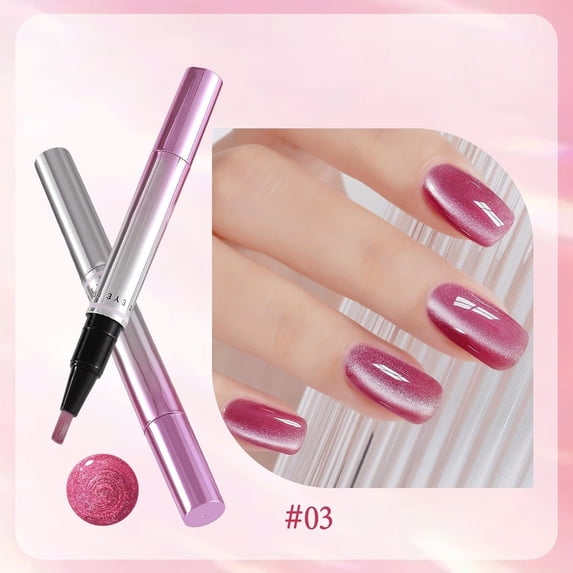 7 in 1 Nail Care Cat Eye Pen, Shimmer Nail Serum Pen, Glossy Nail Strengthening Pen, Beginner-Friendly Portable DIY Manicure Tool