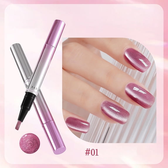 7 in 1 Nail Care Cat Eye Pen, Shimmer Nail Serum Pen, Glossy Nail Strengthening Pen, Beginner-Friendly Portable DIY Manicure Tool